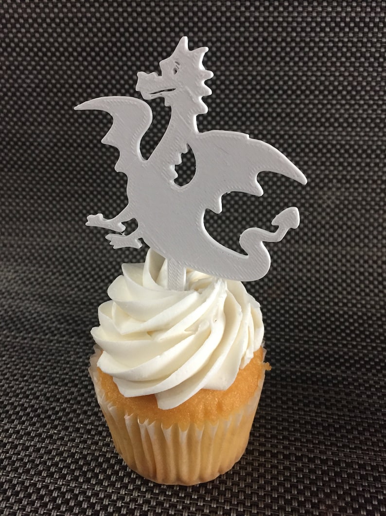 Dragon Cupcake Topper 3D Printed Plastic Etsy
