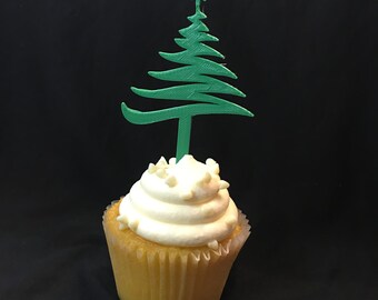Modern Christmas Tree Cupcake Topper - 3D Printed Plastic