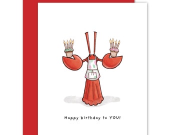 Little Lobster Cupcake Birthday Card