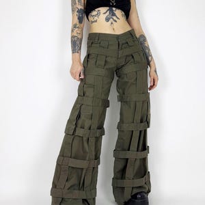 Criminal Damage Wide Leg Trousers | Baggy Netted Cargo Pants