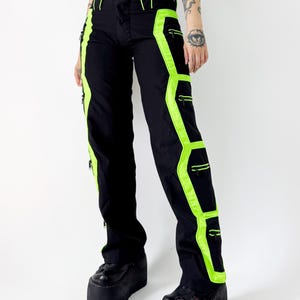 Cybergothic pants by Space Tribe | Cyber style rave pants | Cyberdog style pants | Space Tribe pants S size | Vintage 90s cybergoth pants