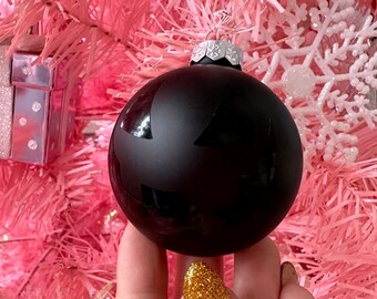Black Christmas Tree Ball Halloween Face