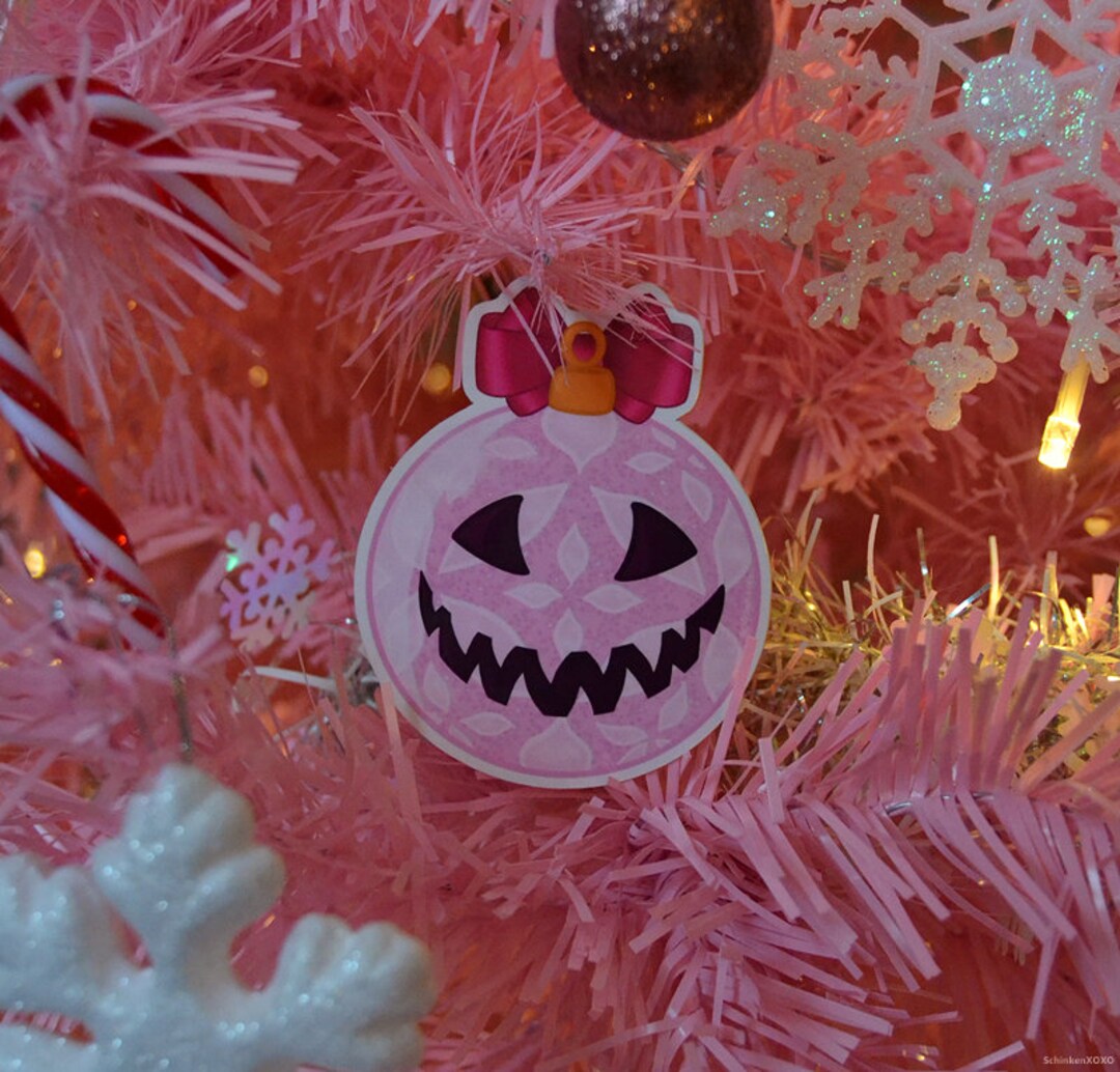 Creepy Christmas Creepy Christmas Tree Ball Stickers Etsy