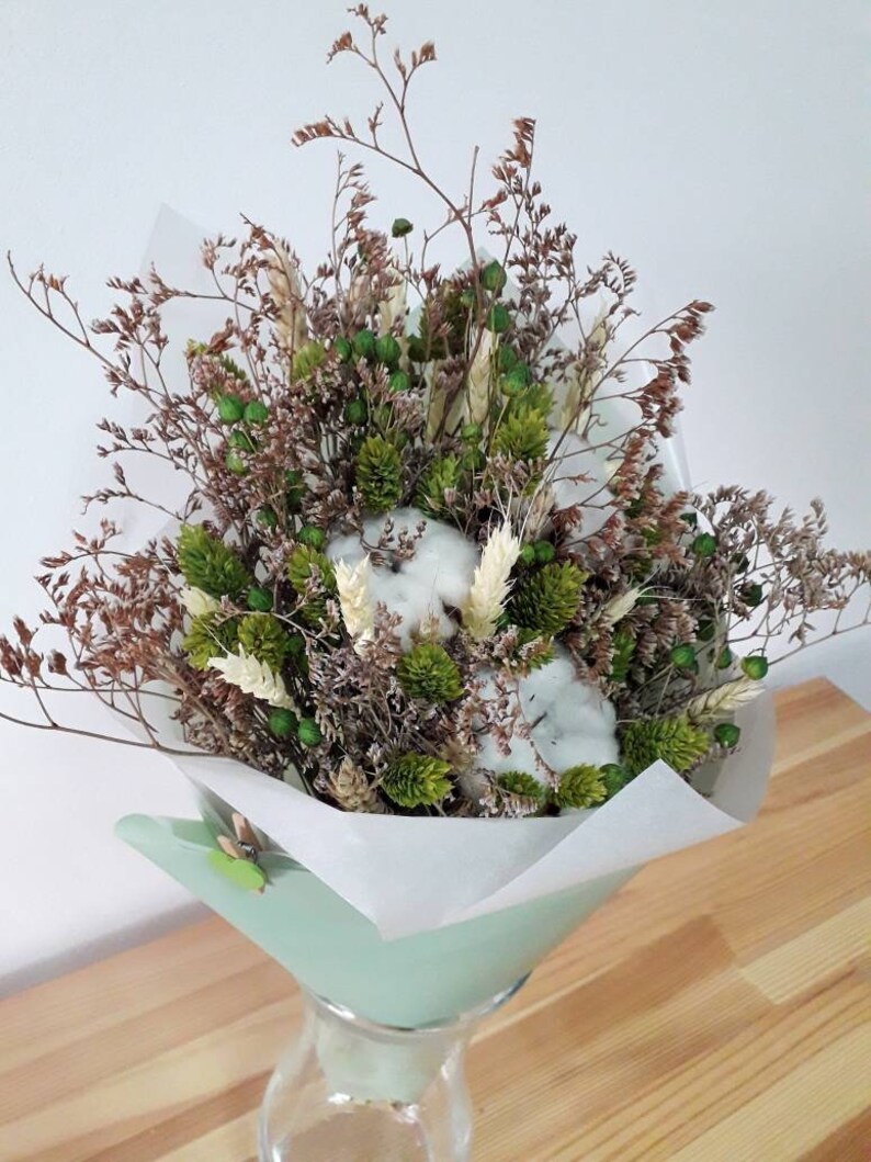 Dried flower bouquet Wildflower Alternative Fall Rustic Bridal Greenery bouquet Woodland Country Boho wedding decor Natural dried flowers