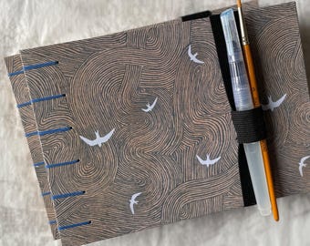 Watercolour Sketchbook with 300gsm Cotton-Mix Paper - Flying Swifts