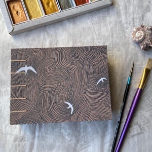 Blocco da disegno ad acquerello con carta mista di cotone da 300 g/m² - Copertina a tema floreale o uccelli