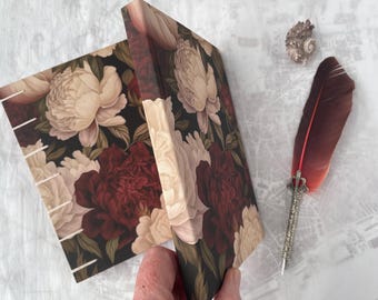 Handmade Undated Planner and Diaries with Red and White Rose Cover