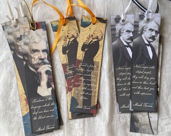 Mark Twain Inspired Witty Quote Bookmark - Unique Handmade Gift