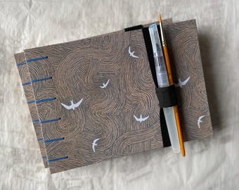 Cuaderno de bocetos de acuarela con papel de mezcla de algodón de 300 g/m² - Flying Swifts