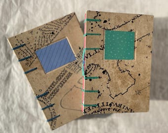 Personalised Marauder's Map Sketchbook and Notebook - Handmade with Exposed Coptic Spine