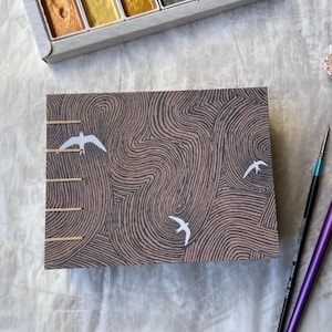 Watercolour Sketchbook with 300gsm Cotton-Mix Paper - Floral or Bird Themed Cover