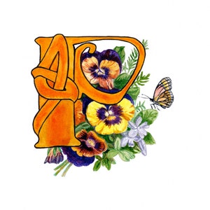 P wie Pansy Fine Art Print- Giclee