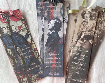 Oscar Wilde Inspired Witty Quote Bookmarks - Unique Handmade Gift