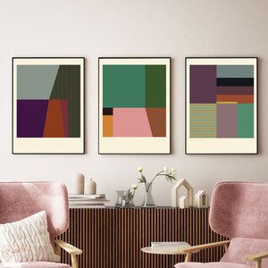 Gallery Wall Set Of 3 Prints | House of Colors, Retro Graphic Design Art