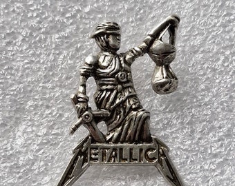 Metallica y Justice For All Pin Insignia Heavy Thrash Metal Damage Inc Batería