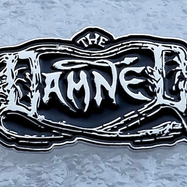 The Damned BLACK Pin Badge Punk Rock Gothic Dave VANIAN Goth Captain SENSIBLE