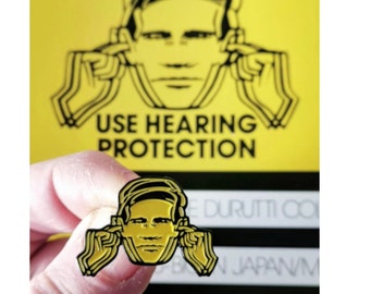 Factory Records Use Hearing Protection pin badge post punk joy division*****