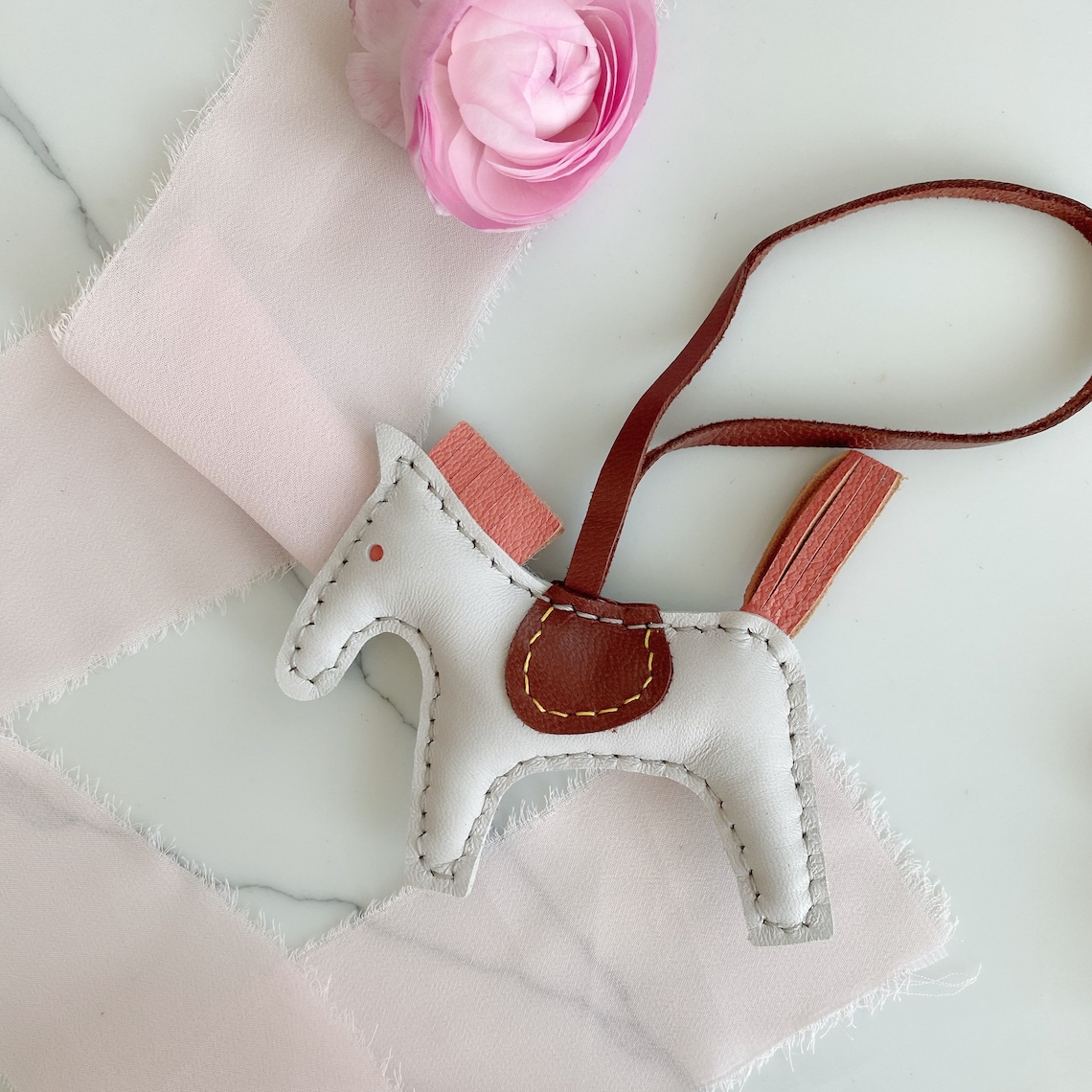 Handmade leather horse bag charm leather horse key chain Etsy