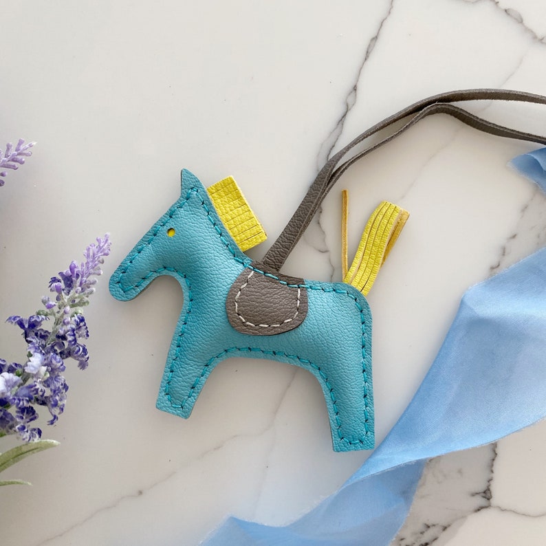 Handmade Leather Horse Bag Charm Leather Horse Key Chain Etsy