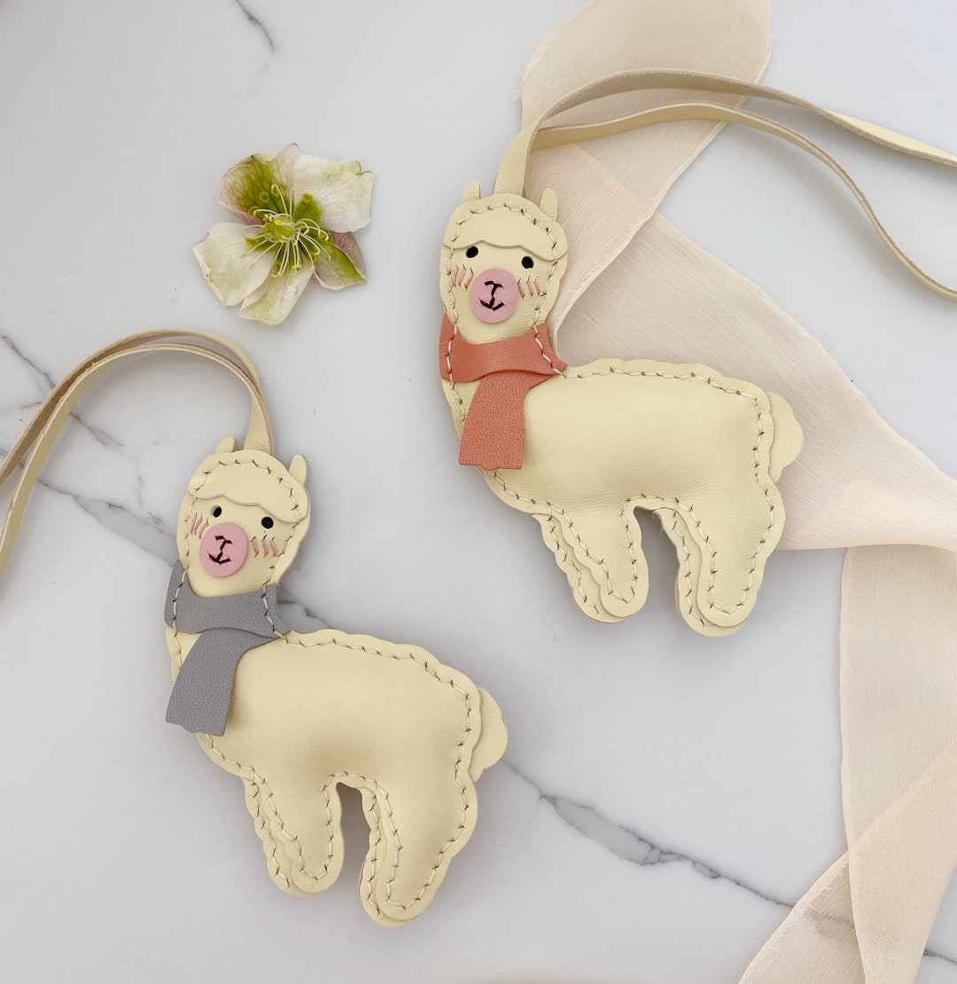 Handmade Leather Llama Bag Charm Llama Keychain Etsy