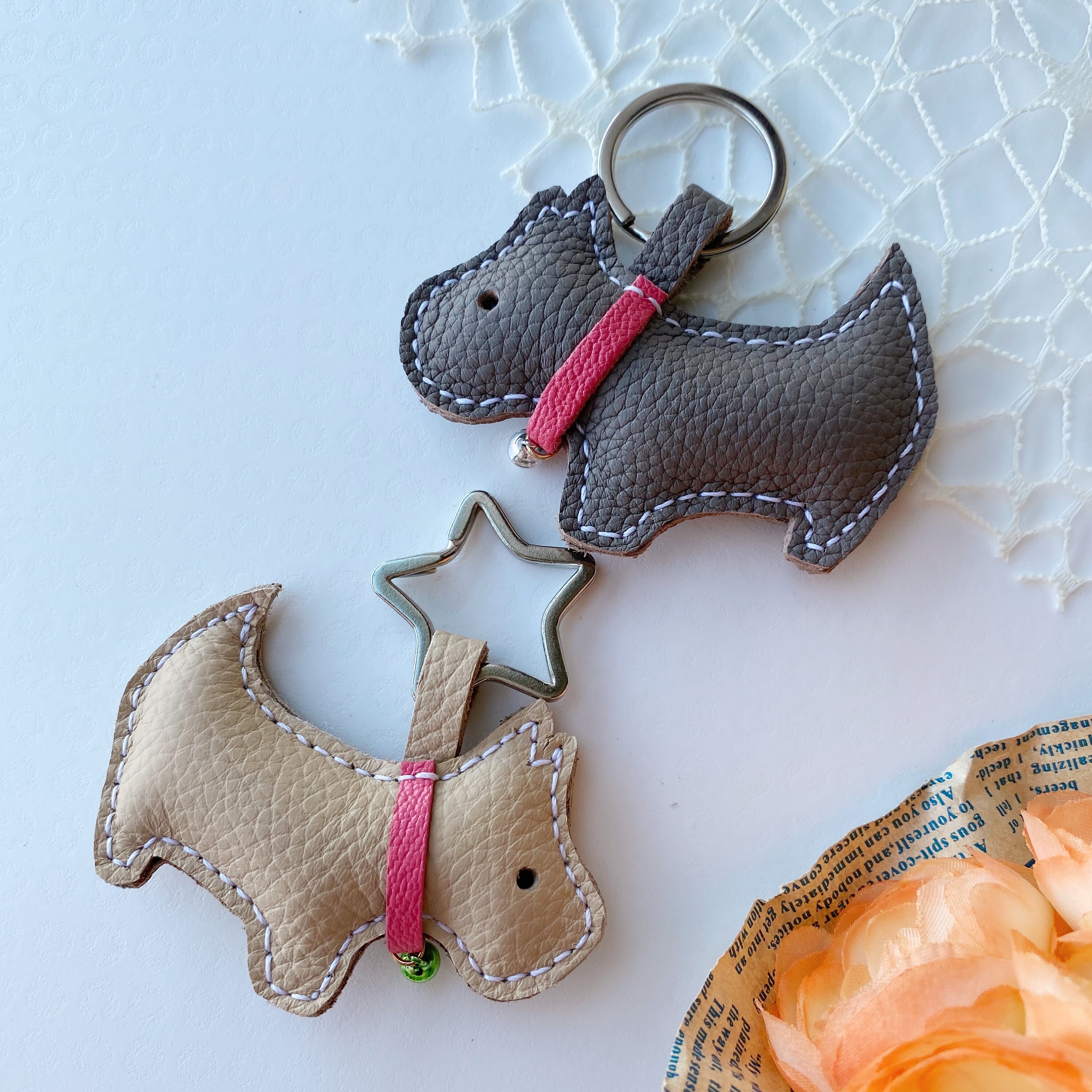Buy Handmade Dog Leather Keychain / Bag Charm Online in India 