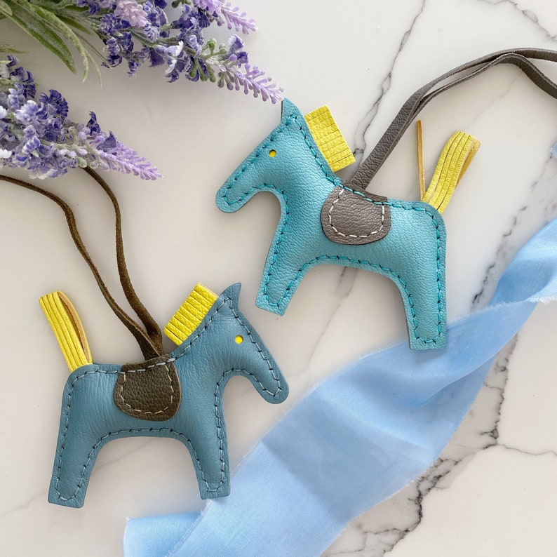 Handmade Leather Horse Bag Charm Leather Horse Key Chain Etsy