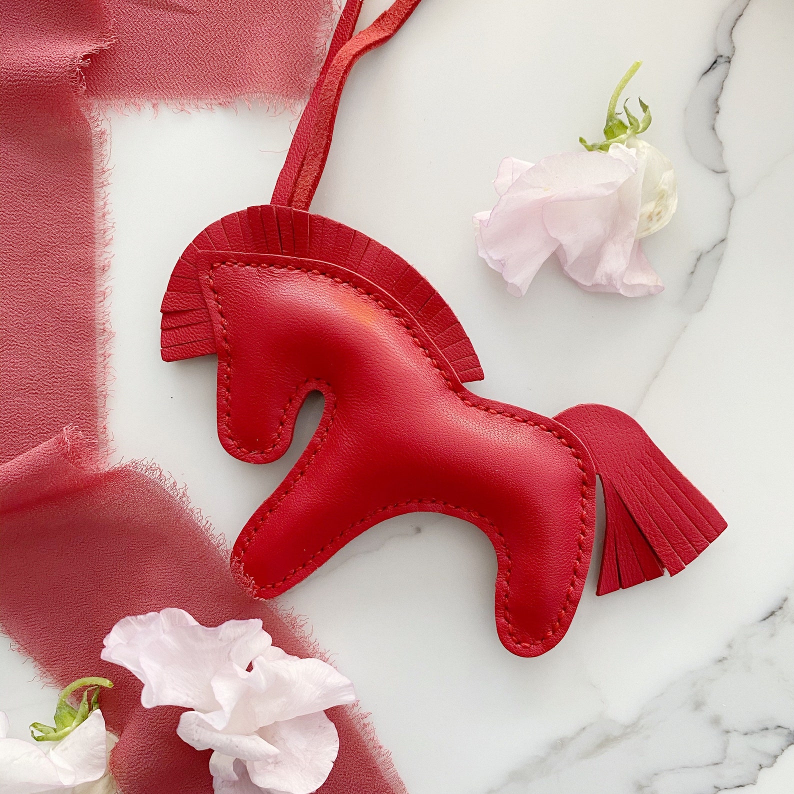 Handmade Soft Lambskin Horse Bag Charm Leather Horse Key Etsy