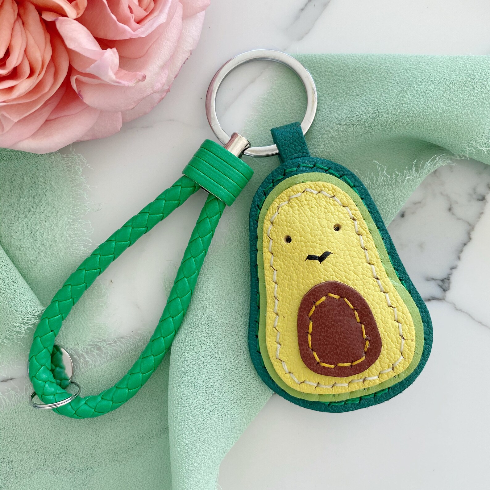Avocado Bag Charm Avocado Keychain Avocado Leather Bag - Etsy