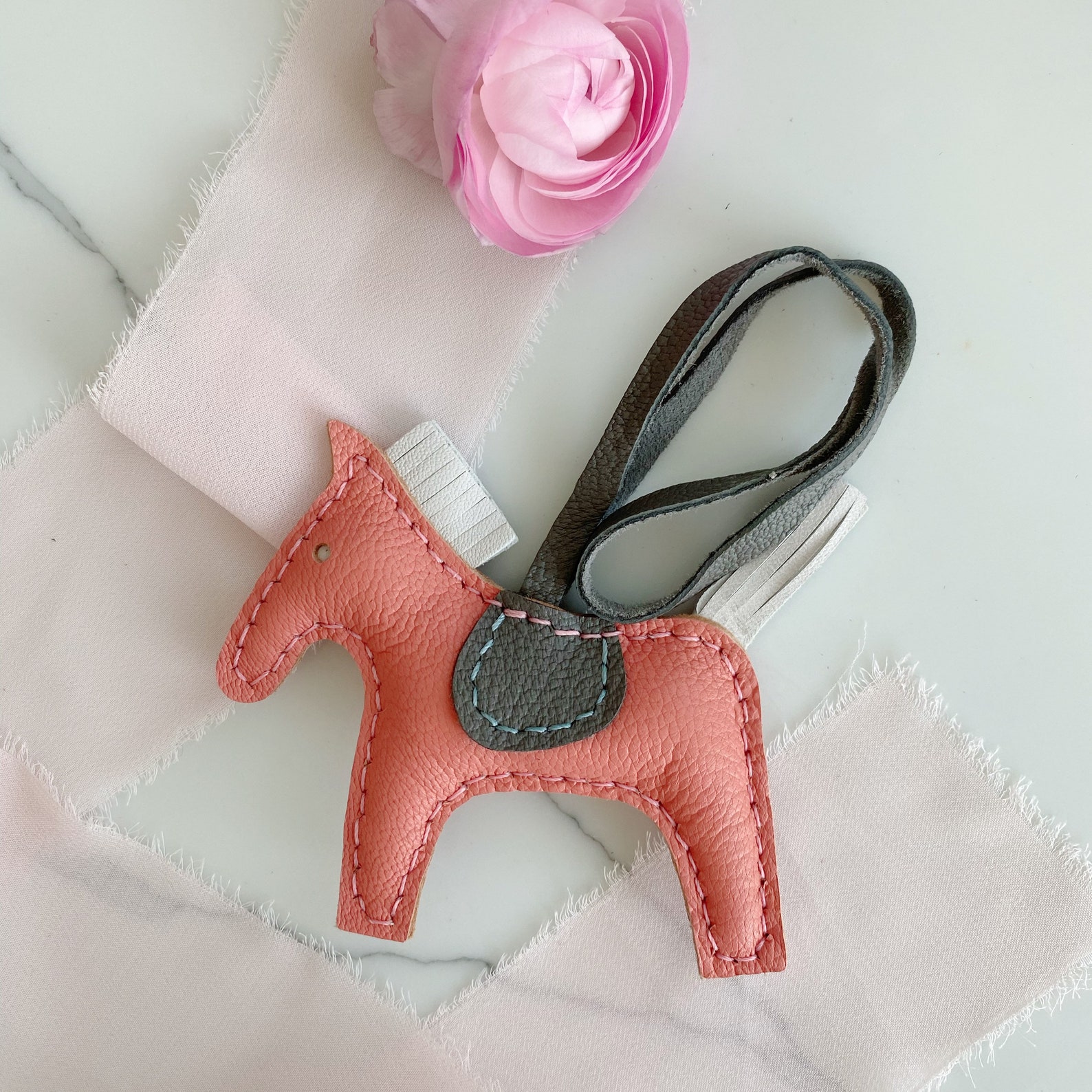 Handmade Leather Horse Bag Charm Leather Horse Key Chain Etsy