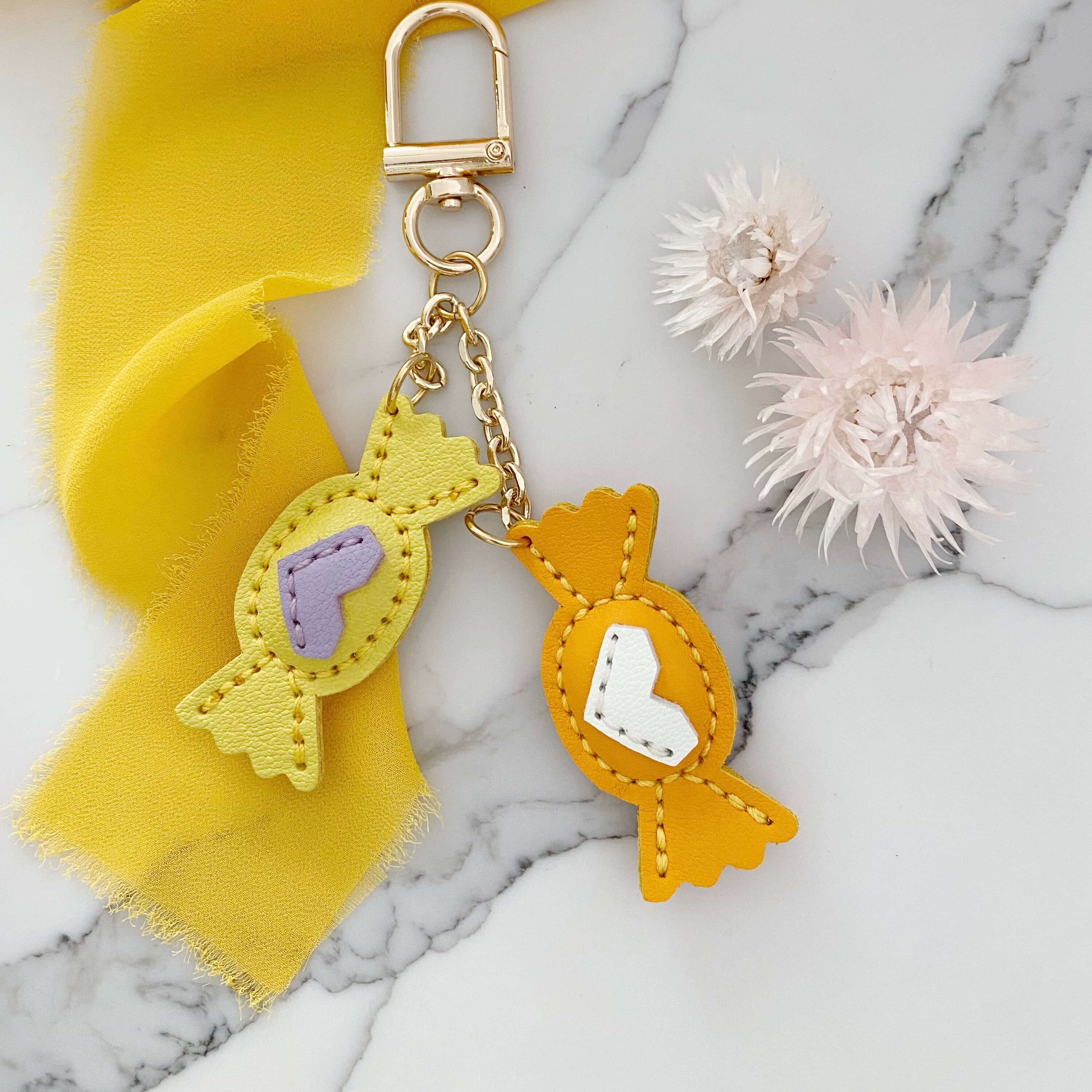 Handmade Candy Leather Bag Charm Candy Keychain Candy Etsy