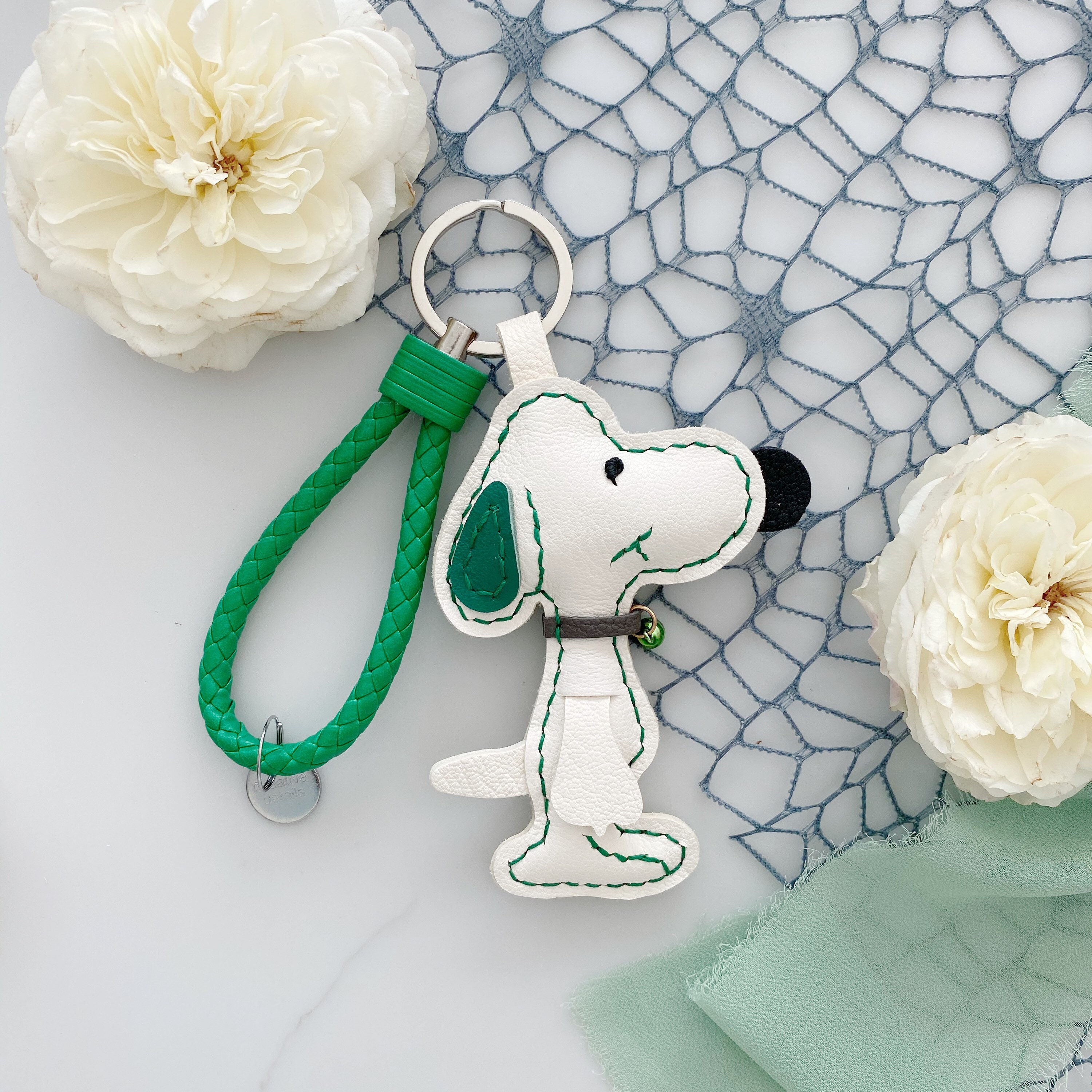 Handmade leather SNOOPY key chain leather SNOOPY bag charm Etsy