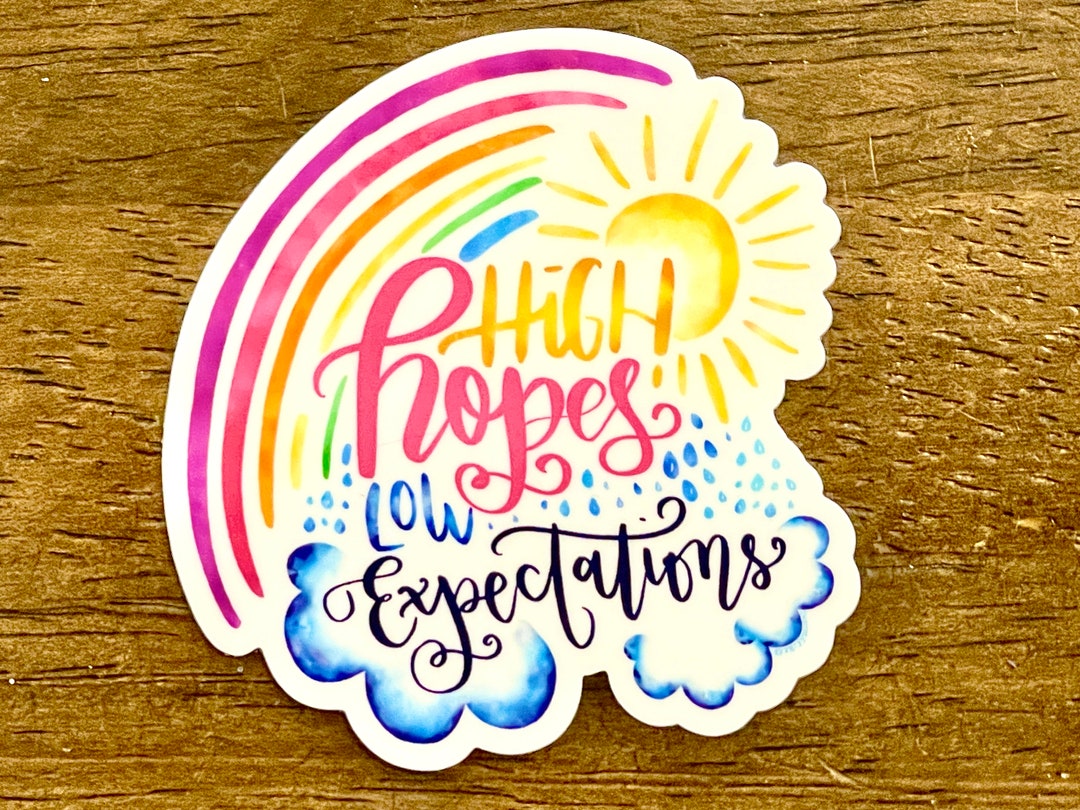 High Hopes Low Expectations Sticker | Cute Christian Sticker | Faith ...