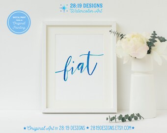 Lámina de arte católico Fiat Lucas 1:38 Decoración sencilla Fiat de María Lámina católica Que se haga en mí según tu palabra Santísima Virgen María