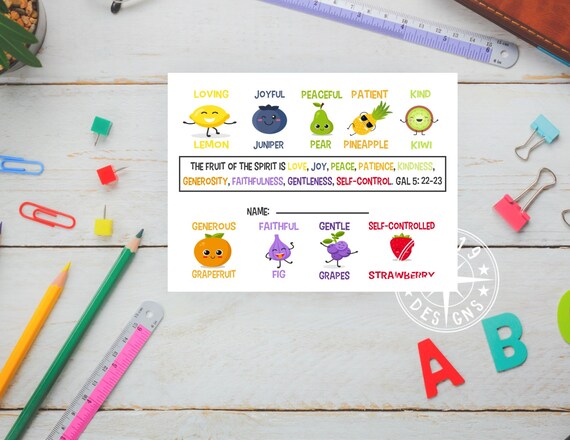 Behavior Printable Punch Cards Fruits of the Spirit Positive | Etsy