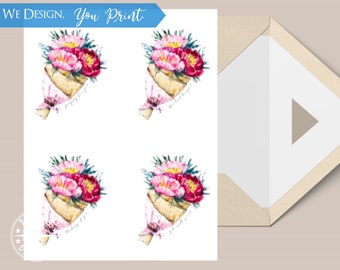 Thinking of/Praying for You Printable Cards Spiritual Bouquet Get Well Soon Watercolor 4 Flat Cards Catholic Christian 4 x 5.5 Digital