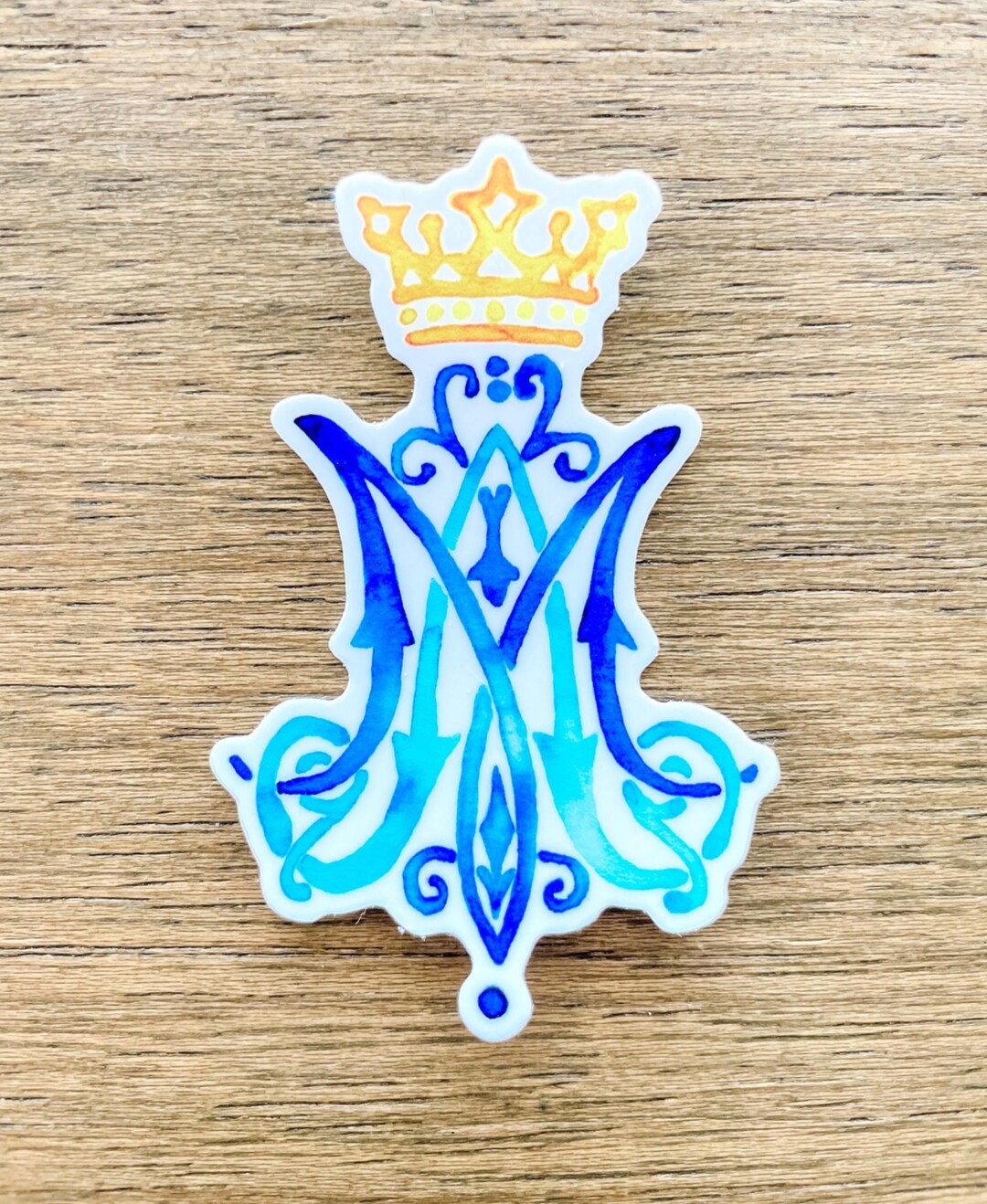 Auspice Maria Catholic Sticker: Our Lady Symbol, Marian Monogram, Mary ...