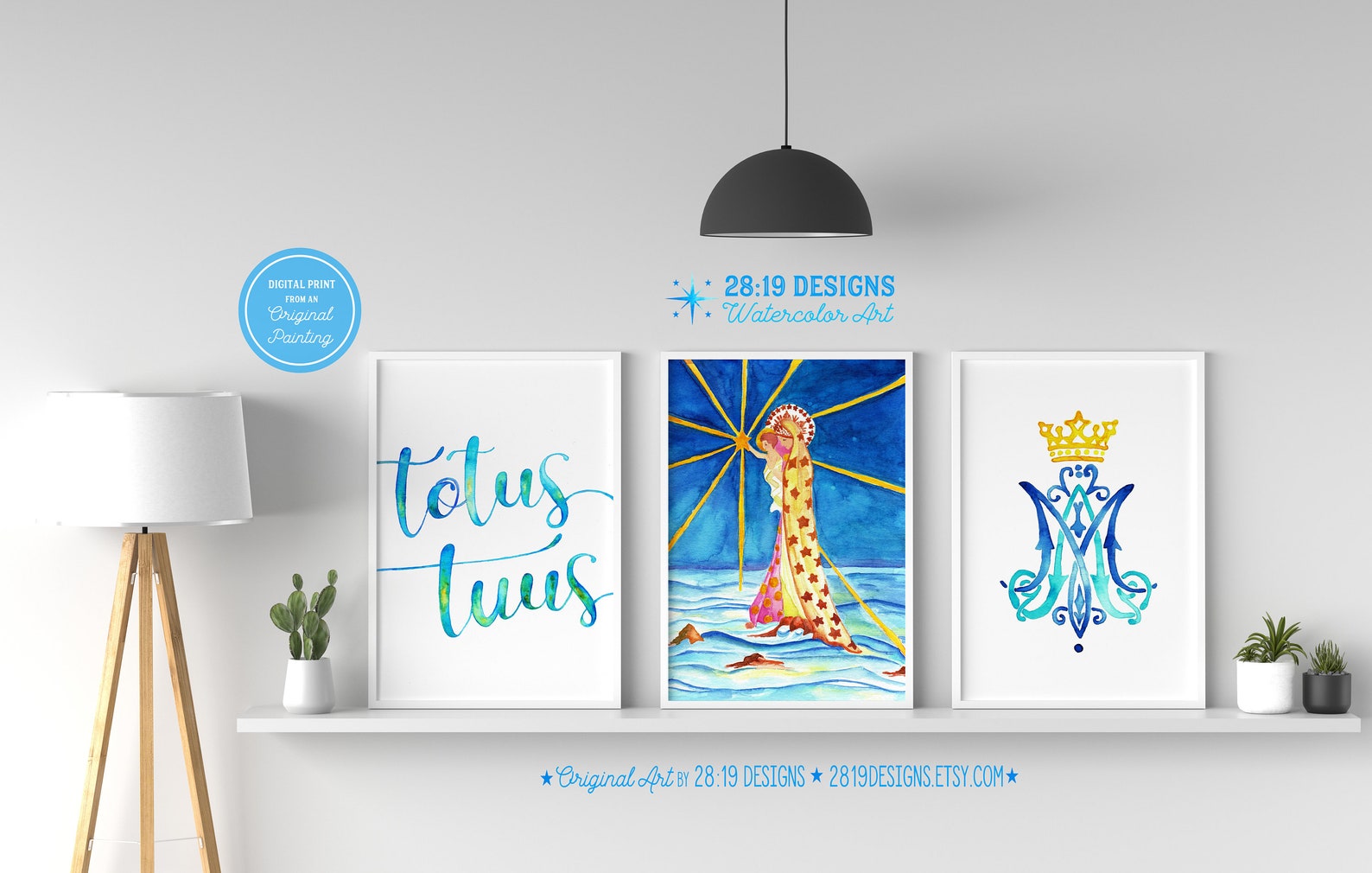 Totus Tuus Printable Wall Art BLUE Watercolor Totally Yours St. Pope ...