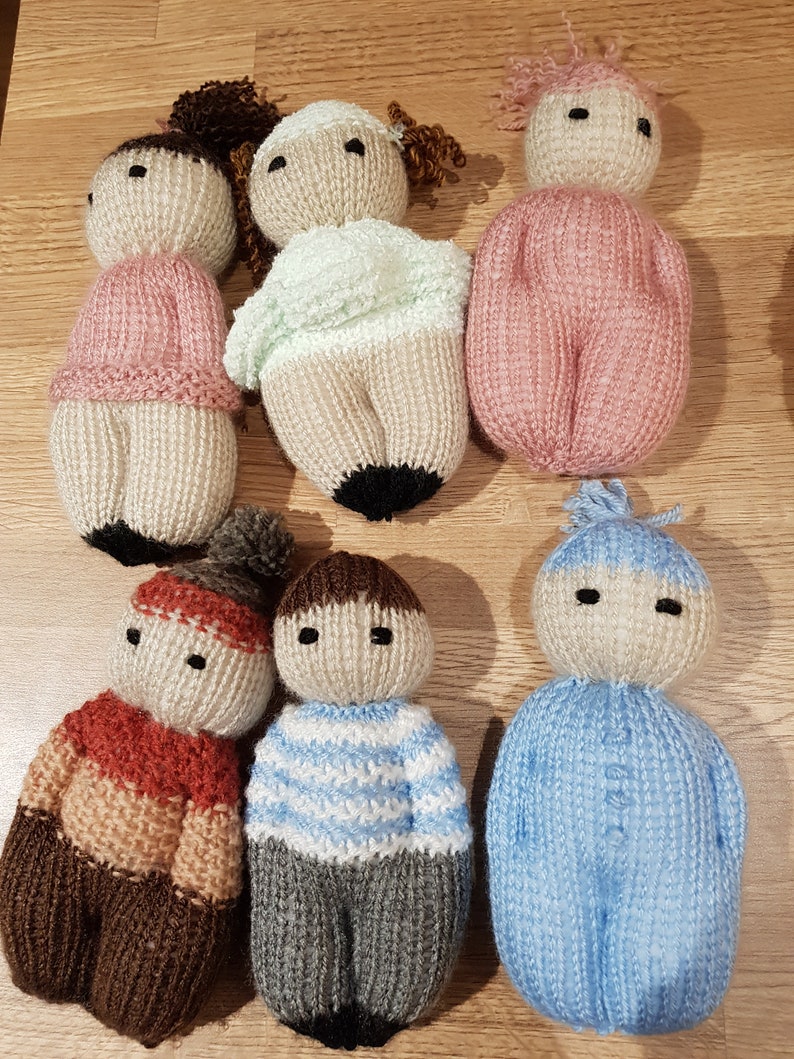 Handmade knitted Izzy Dolls. Ideal gifts for newborn as a Etsy