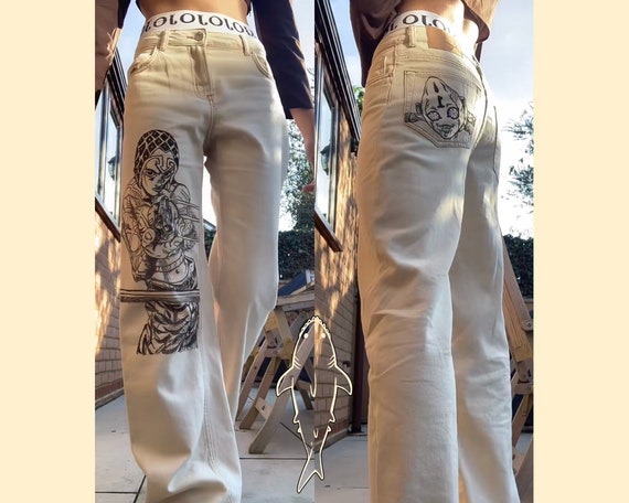 Custom Anime Jeans - Etsy Custom Anime Jeans - Etsy