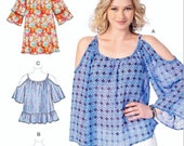 Sewing Pattern Loose Fit Top Pattern, Cold Shoulder Blouse Pattern, Loose Fit Pullover Tunic Top Pattern, McCall 39 s Sewing Pattern 7412