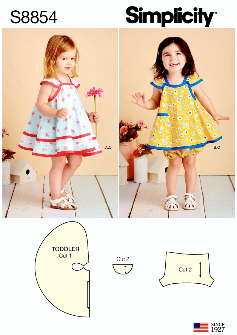 Sewing Pattern Toddlers' Pinafore Sundress and Panties Etsy