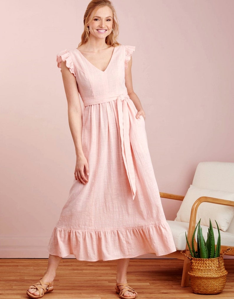Sewing Pattern Women's Dress Pattern V Neck Dress Etsy