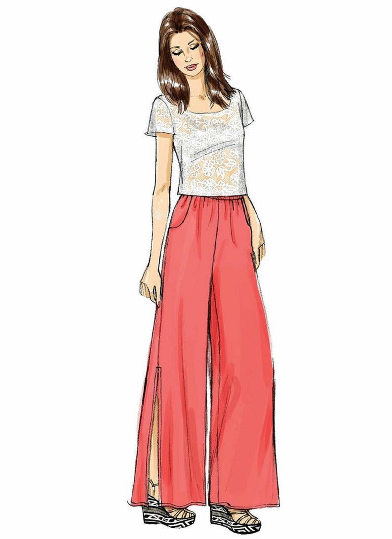 Sewing Pattern Wide Leg Pants Pattern Elastic Waist Pants - Etsy