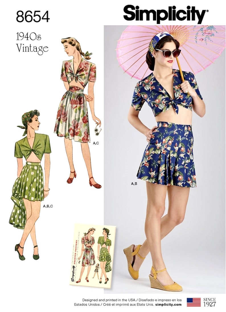 Sewing Pattern Women's Shorts and Tie Front Top Pattern Etsy