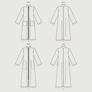 Sewing Pattern Women's Robe Pattern, Zip Front Robe Pattern, Butterick ...