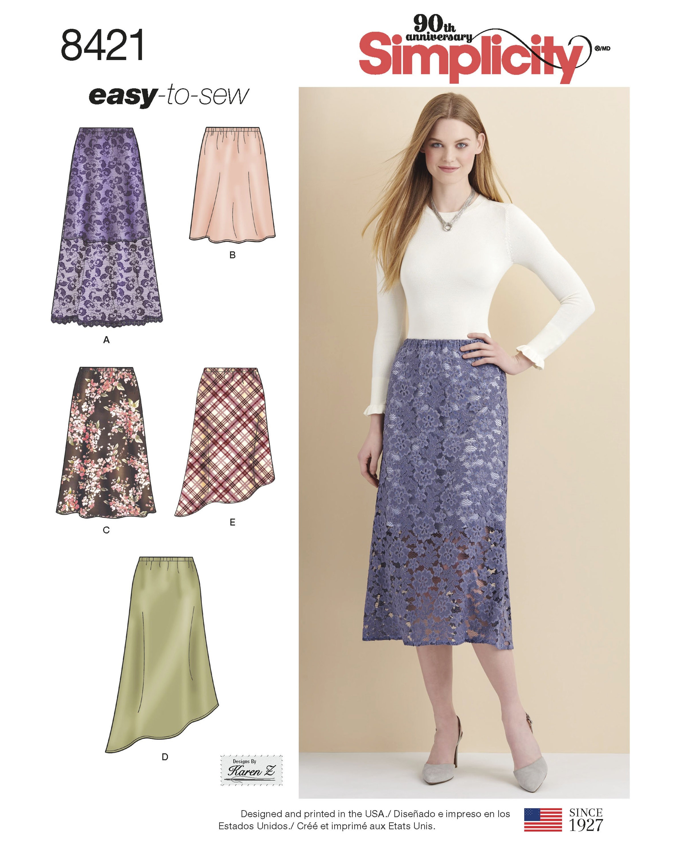 Sewing Pattern Misses' Easy Skirt Pattern, Elastic Waist Skirt