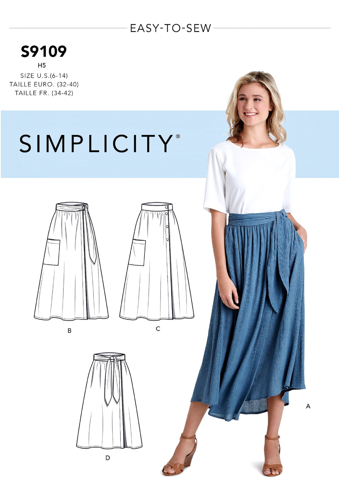 Sewing Pattern Women's Wrap Skirt Pattern Gathered Skirt Etsy