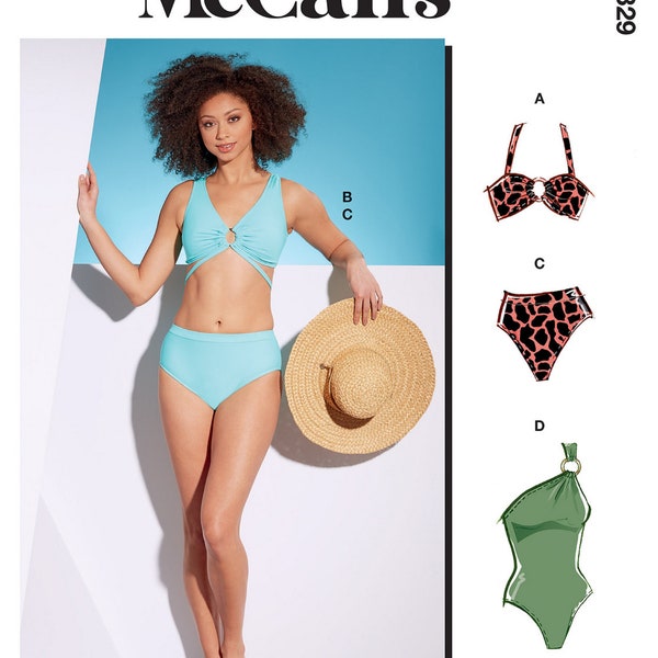 Sewing Pattern Women's Swimsuit Pattern, One Piece Swimsuit Pattern, Misses' Two Piece Swimsuit Pattern, McCall's Sewing Pattern 8329