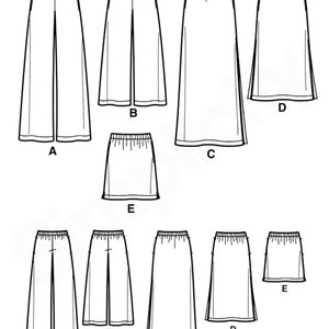 Sewing Pattern Women's Wide Leg Pants Pattern, Easy Skirt Pattern ...
