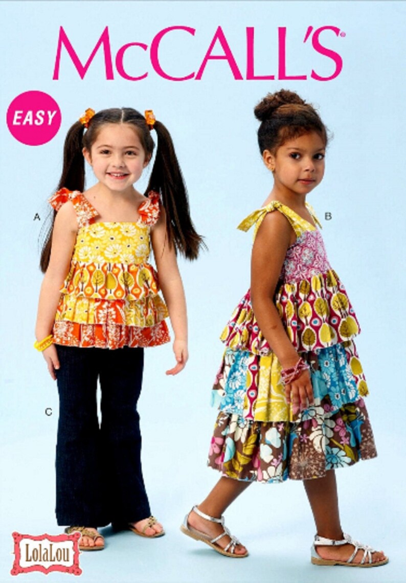 Sewing Pattern Little Girls' Ruffle Dress Pattern Etsy